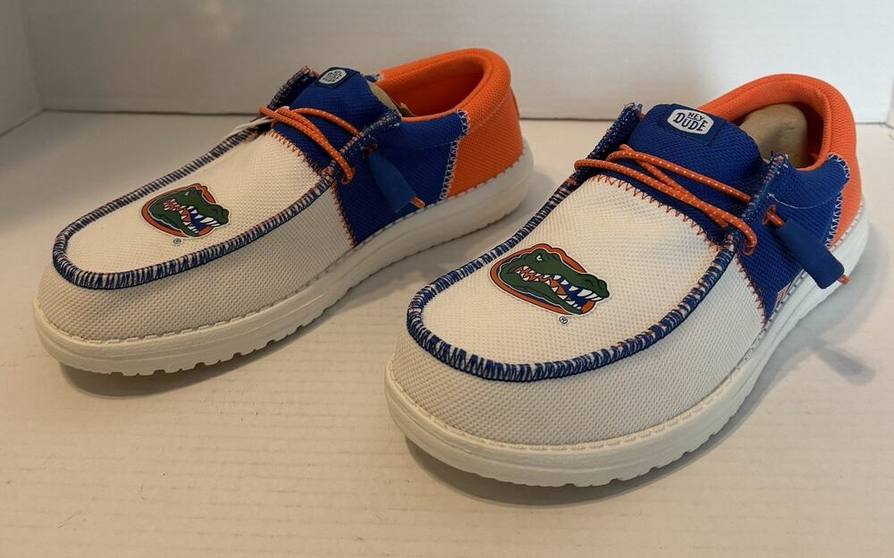 Hey Dude Wally Tri Florida Gators Men's Slip-On Canvas Shoes US 6M Blue/White